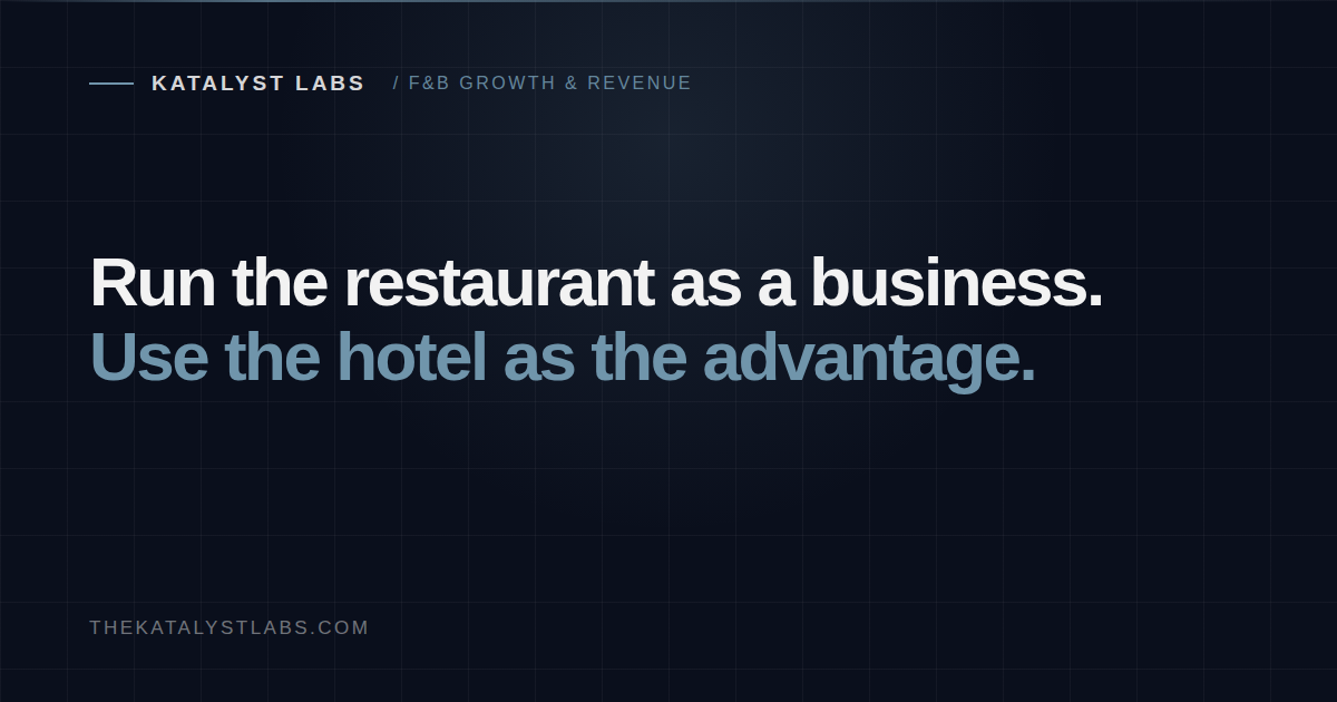 Editorial cover for an article about running hotel restaurants as standalone businesses