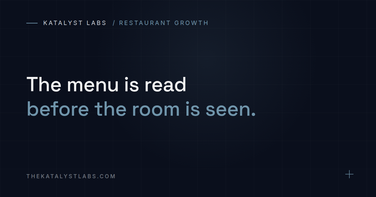 Editorial cover for an article about online restaurant menus as conversion assets